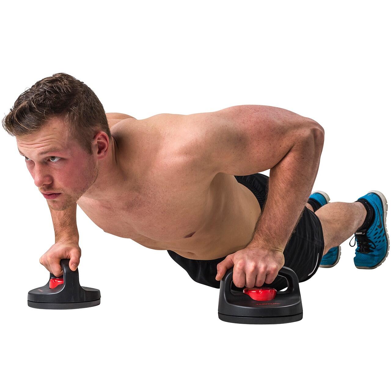 Asa giratoria ajustable para flexiones de brazos de color negro 2/2