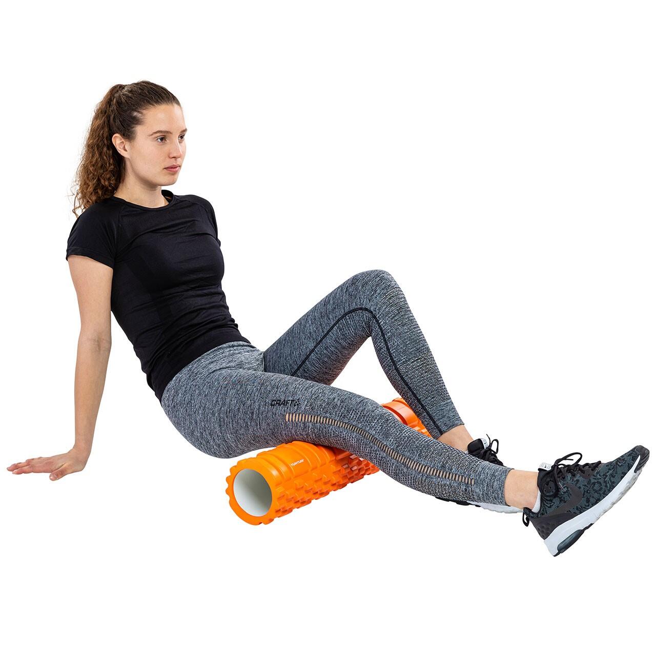 Rodillo de espuma texturizada para yoga 61cm naranja 2/7
