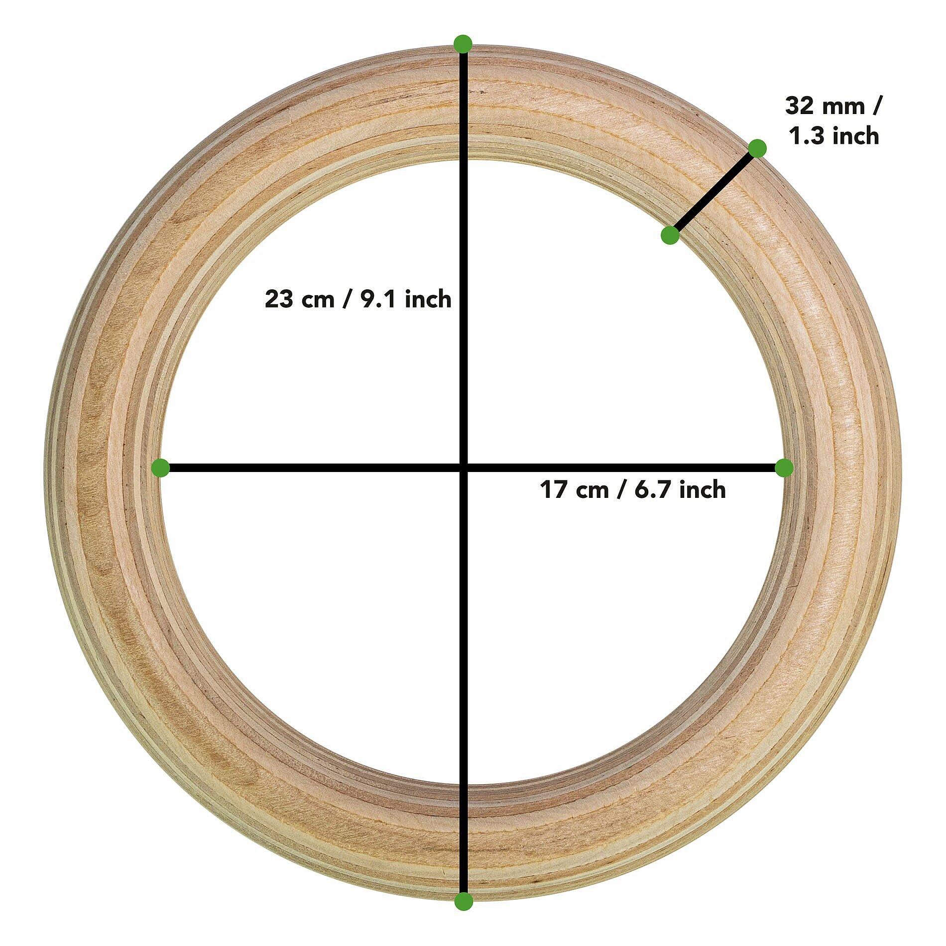 Tunturi Turnringe Gym Rings aus Holz Beige 3/7