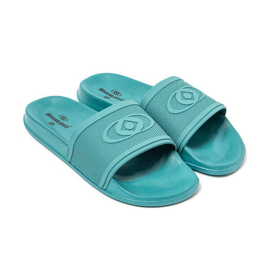 Tongs unisexe Piscine Brasileras Turquoise semelle en gomme