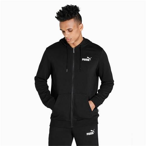 Essentials Small Logo hoodie met rits voor heren PUMA Black