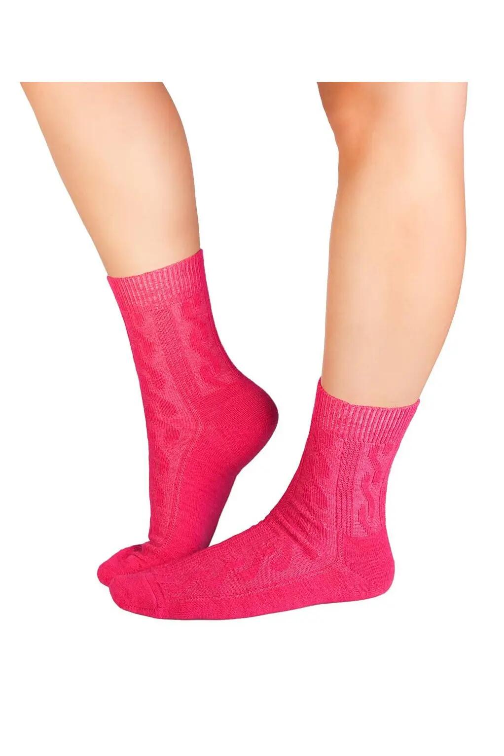 Sosete antibacteriene din lana merino Warm Light Fuchsia, 35-38 EU 2/3