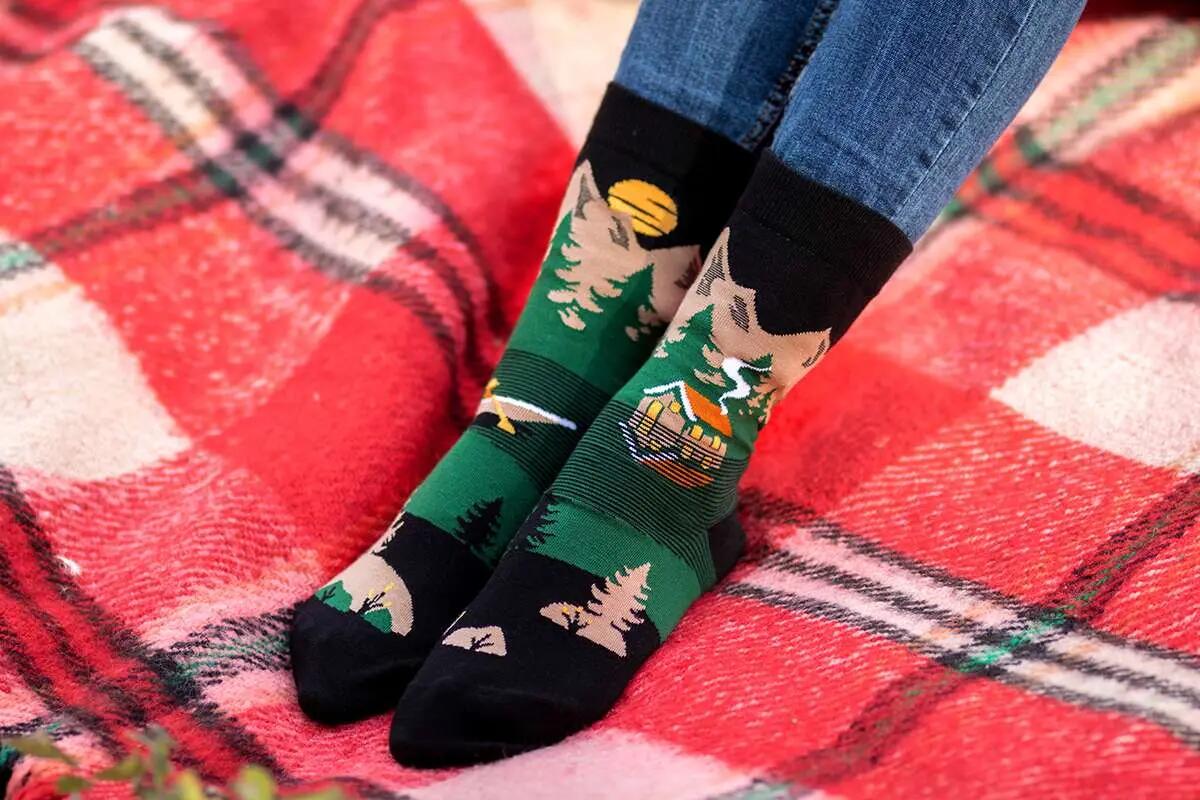 Sosete bumbac Arty Socks Peisaj Montan Verde, 43-46 EU 4/4