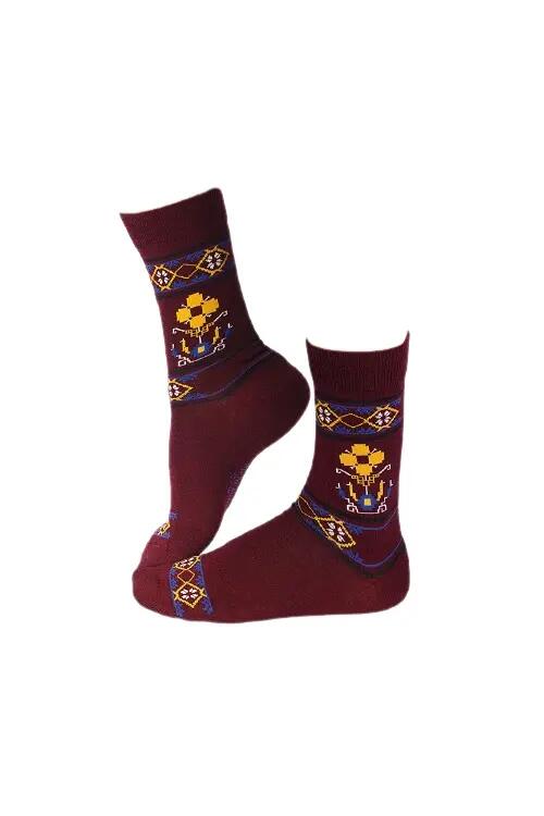 Sosete antibacteriene din lana merino Ethno Fine Bordeaux, 35-38 EU 6/6