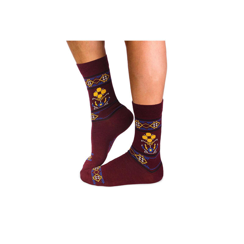 Sosete antibacteriene din lana merino Ethno Fine Bordeaux, 43-46 EU