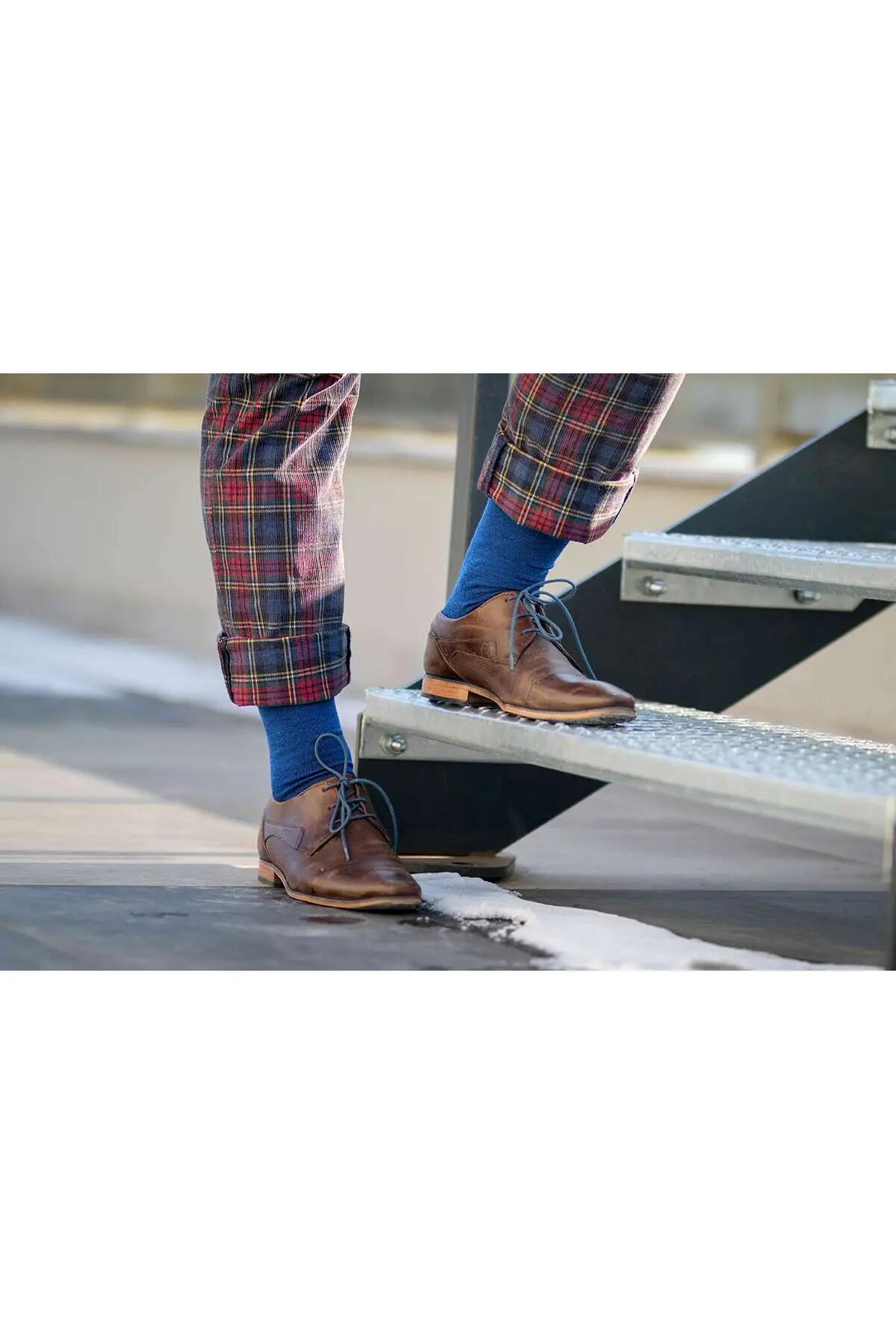 Sosete antibacteriene din lana merino Fine Albastru, 39-42 EU 3/7