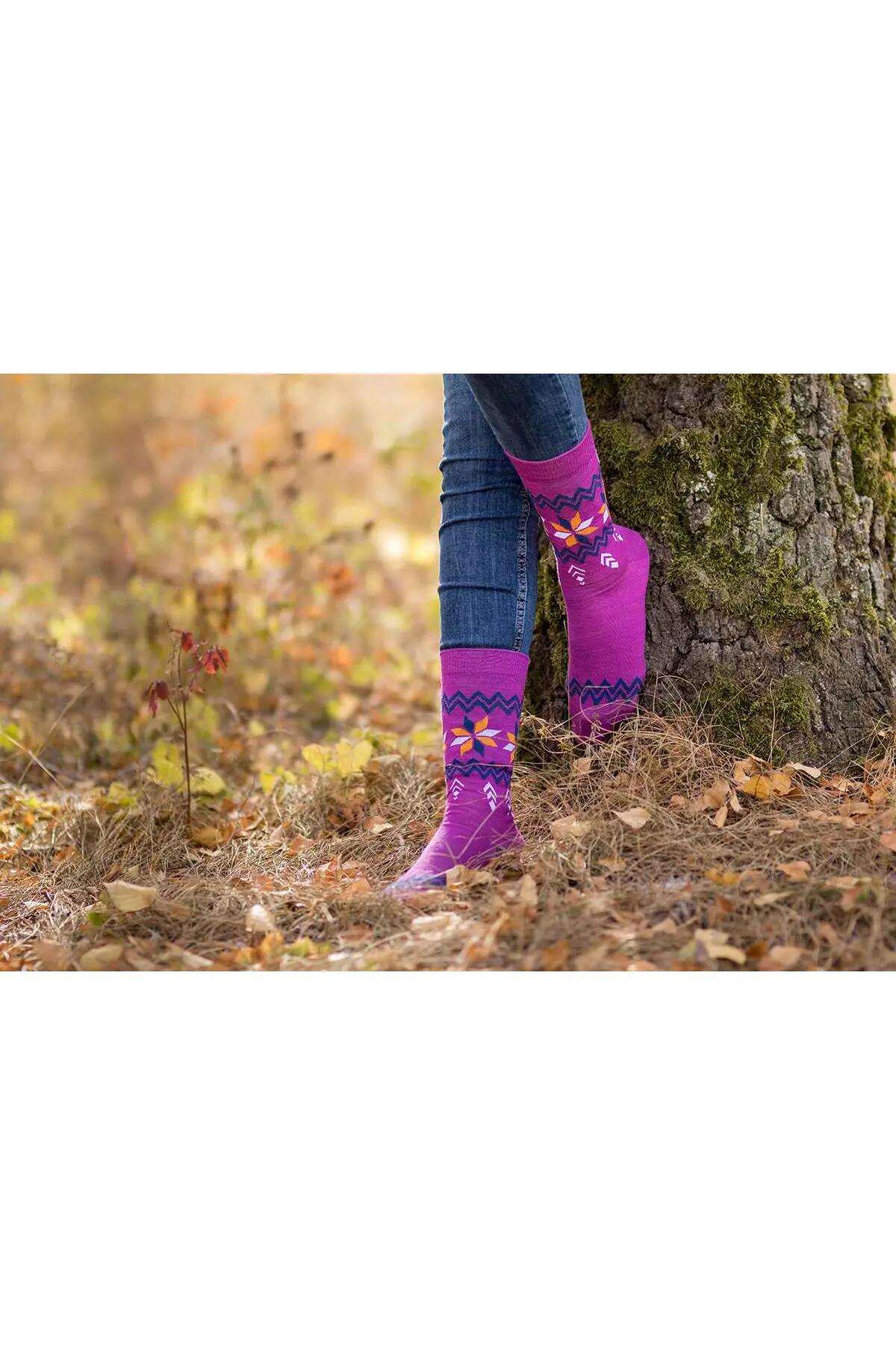 Sosete antibacteriene din lana merino Snow Fucsia, 43-46 EU 2/2