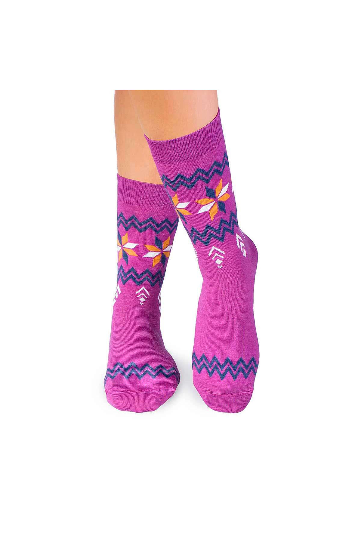Sosete antibacteriene din lana merino Snow Fucsia, 43-46 EU