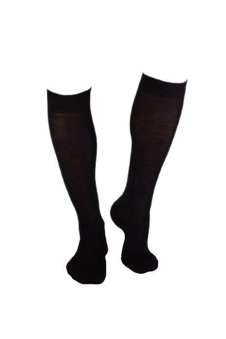 Chaussettes fines longues 3/4 en laine noir 5/5