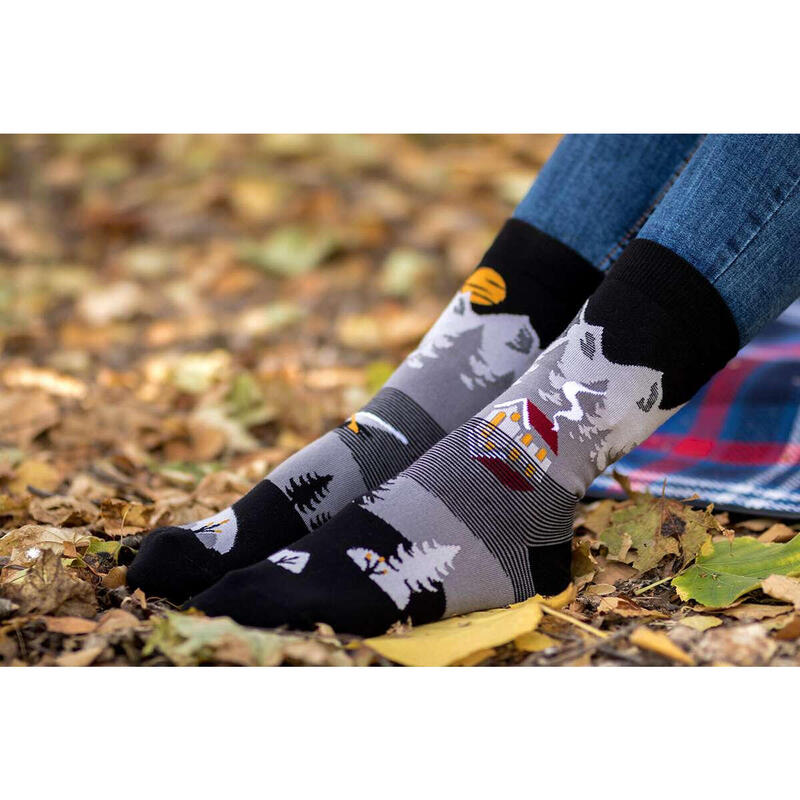 Sosete bumbac Arty Socks Peisaj Montan Gri, 43-46 EU