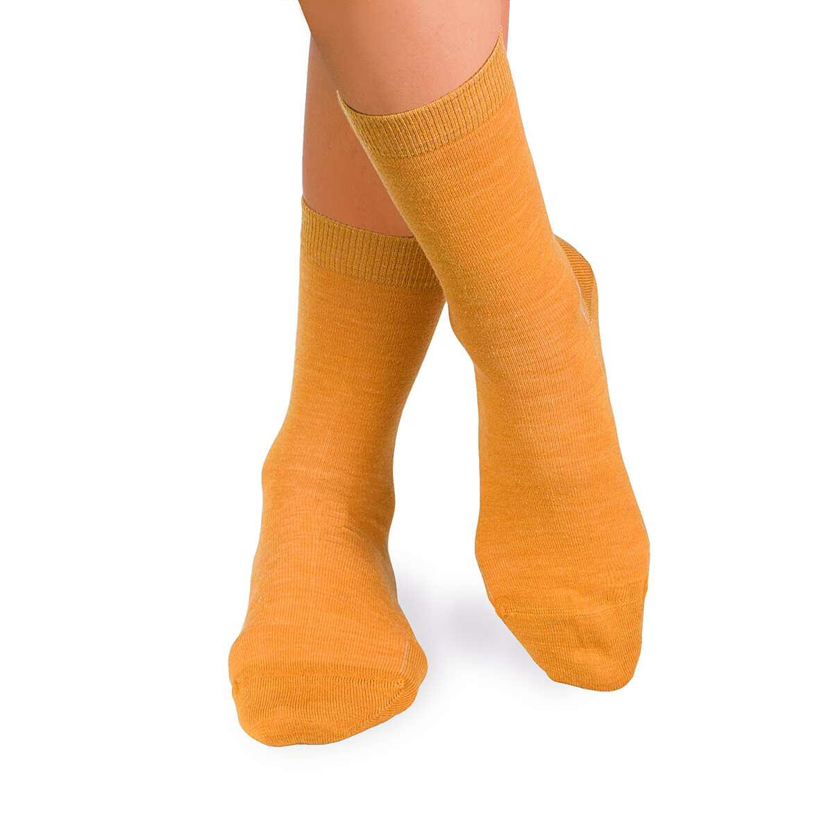 Sosete antibacteriene din lana merino Fine Mustar, 35-38 EU