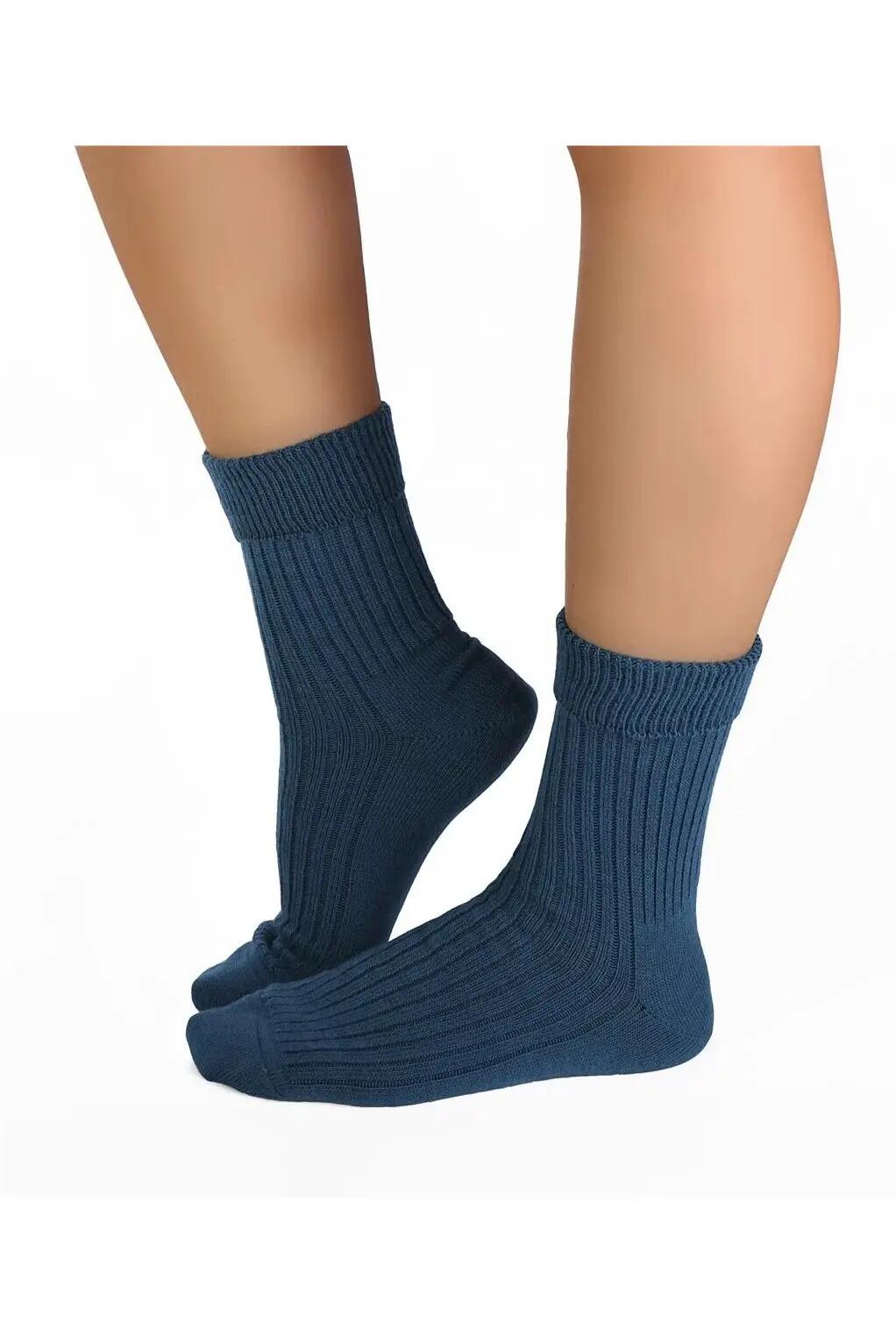 Sosete antibacteriene din lana merino Warm Ribs Petrol, 39-42 EU 2/3