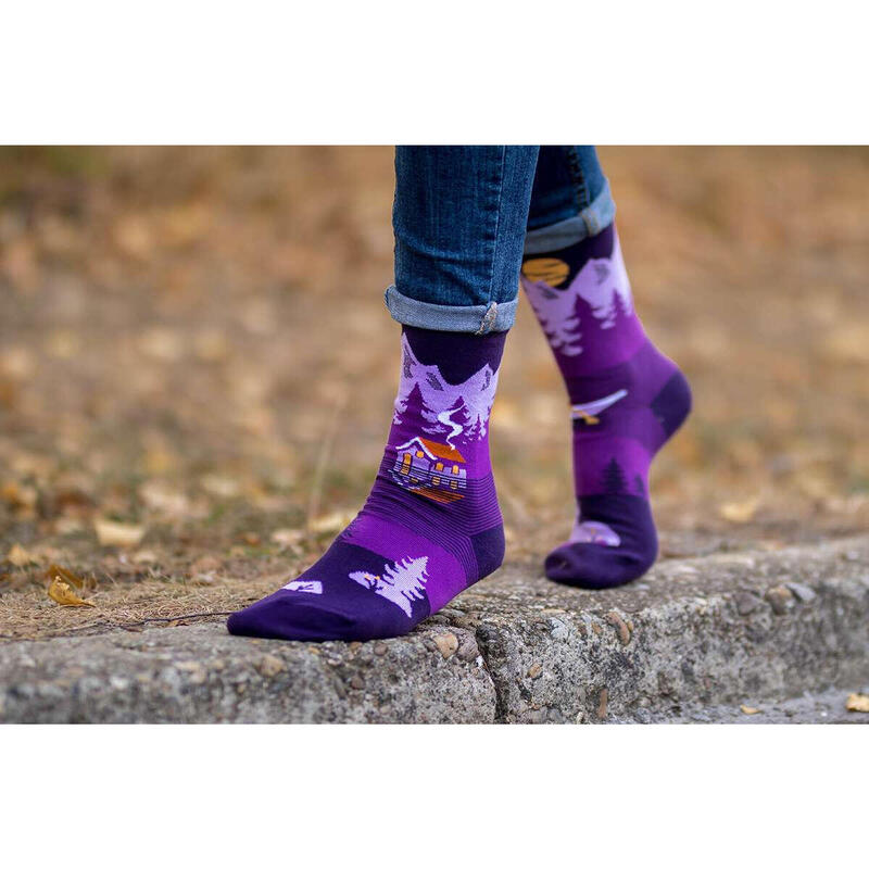 Sosete bumbac Arty Socks Peisaj Montan Violet, 35-38 EU