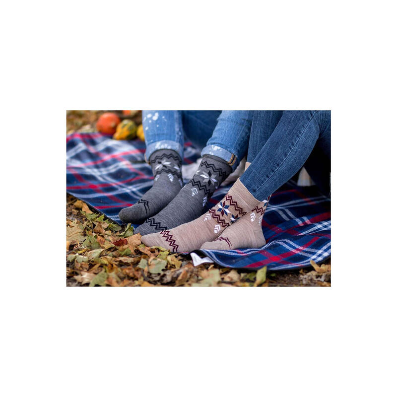 Sosete antibacteriene din lana merino Snow Bej, 35-38 EU