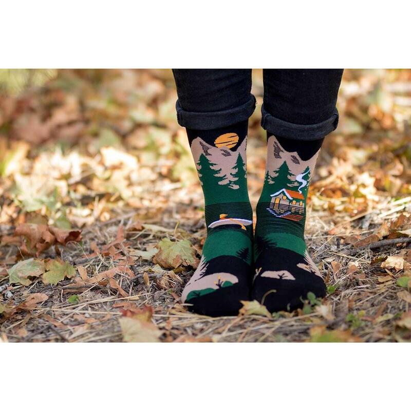 Sosete bumbac Arty Socks Peisaj Montan Verde, 43-46 EU