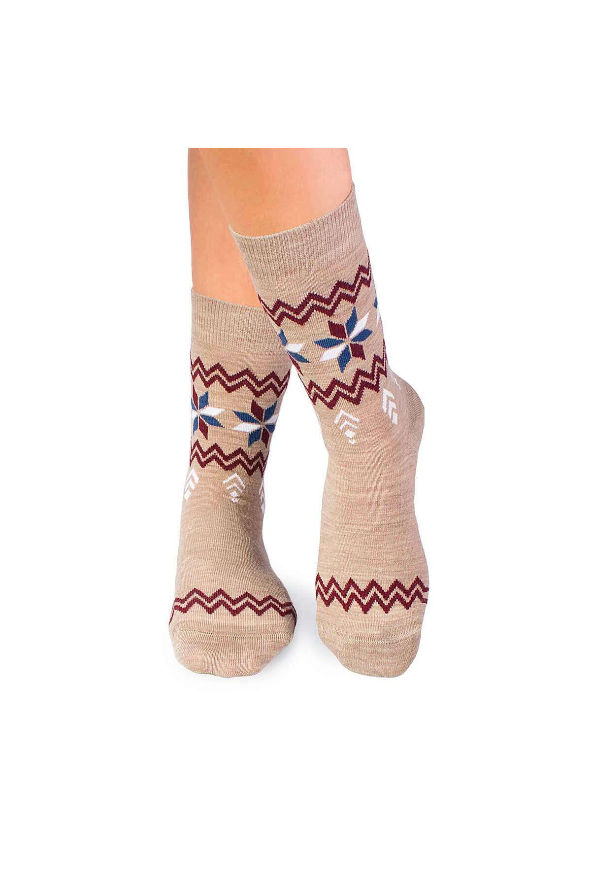 Sosete antibacteriene din lana merino Snow Bej, 39-42 EU