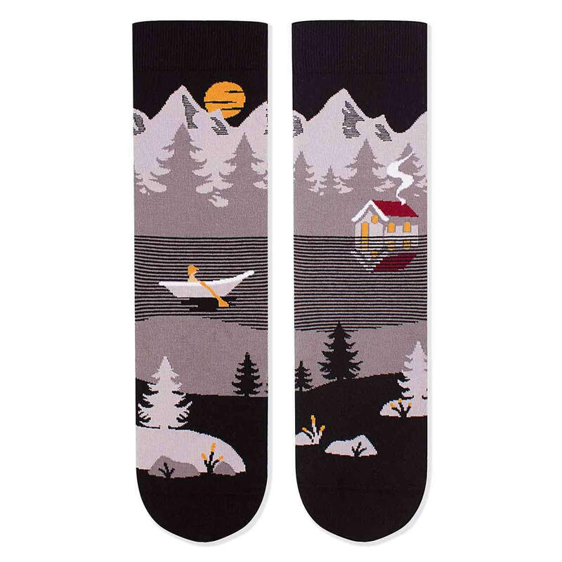 Sosete bumbac Arty Socks Peisaj Montan Gri, 39-42 EU