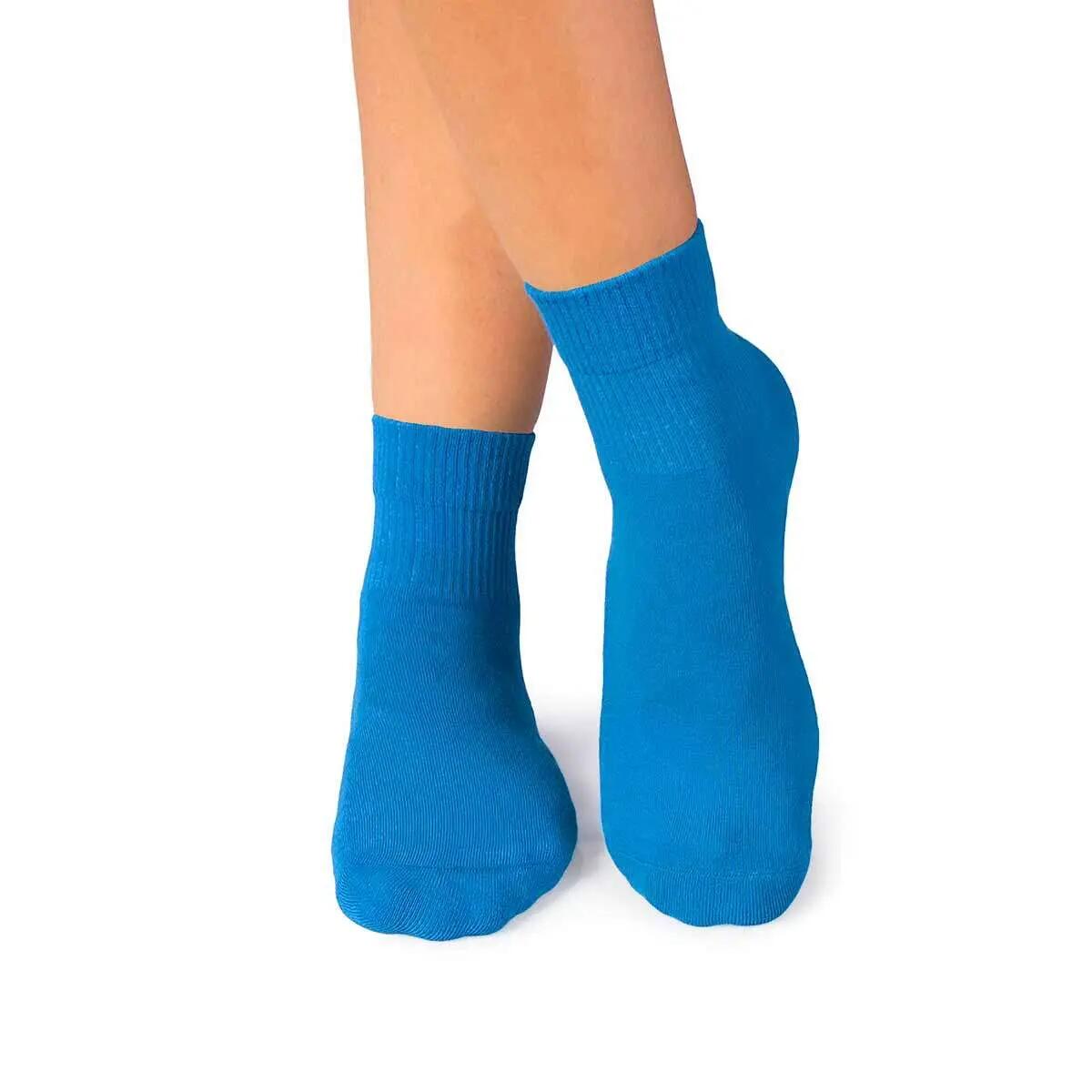 Sosete bumbac organic albastru cu smiley face si sad face Active Day, 39-42 EU 2/5