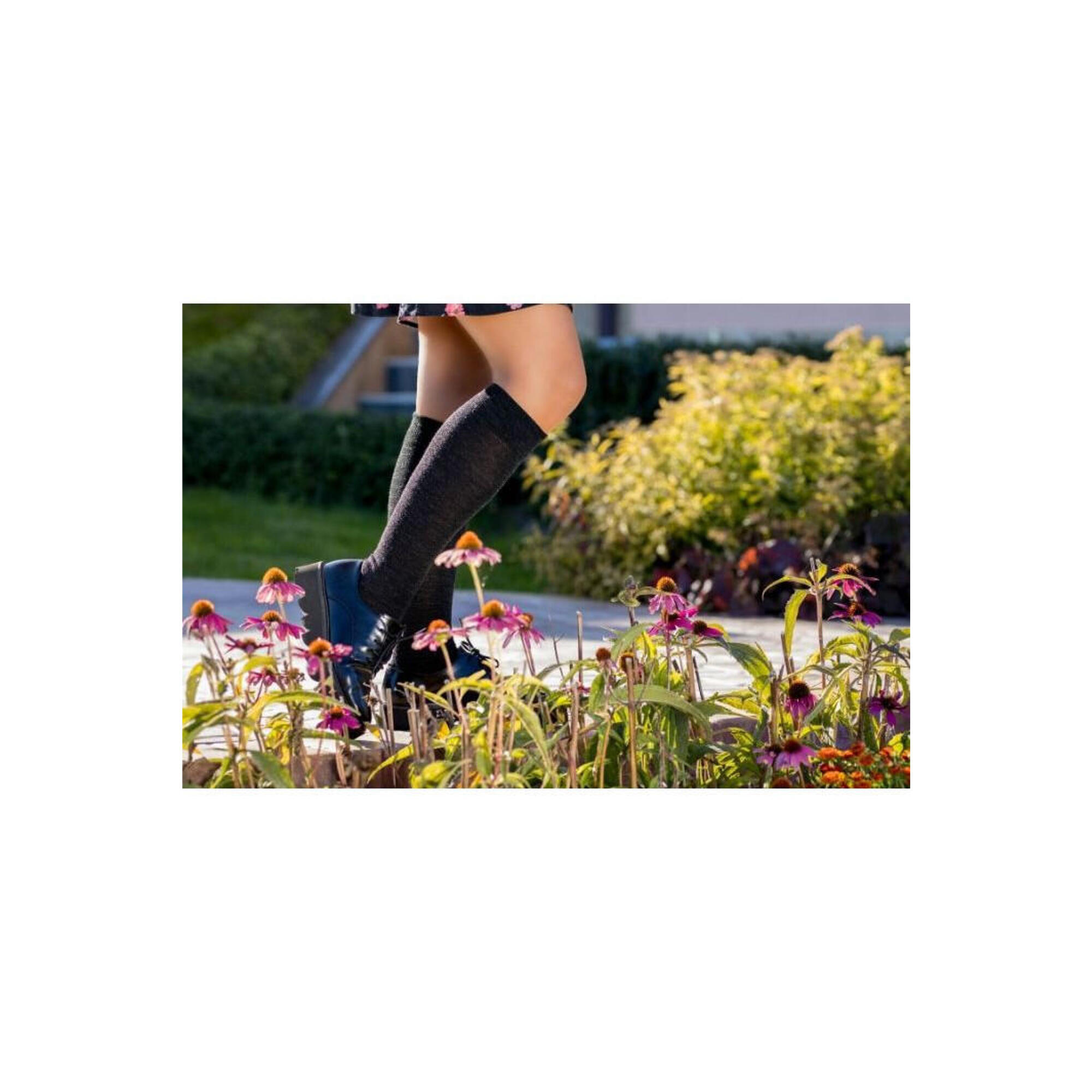 Sosete antibacteriene lungi 3/4 din lana merino Fine Anthracite, 35-38 EU
