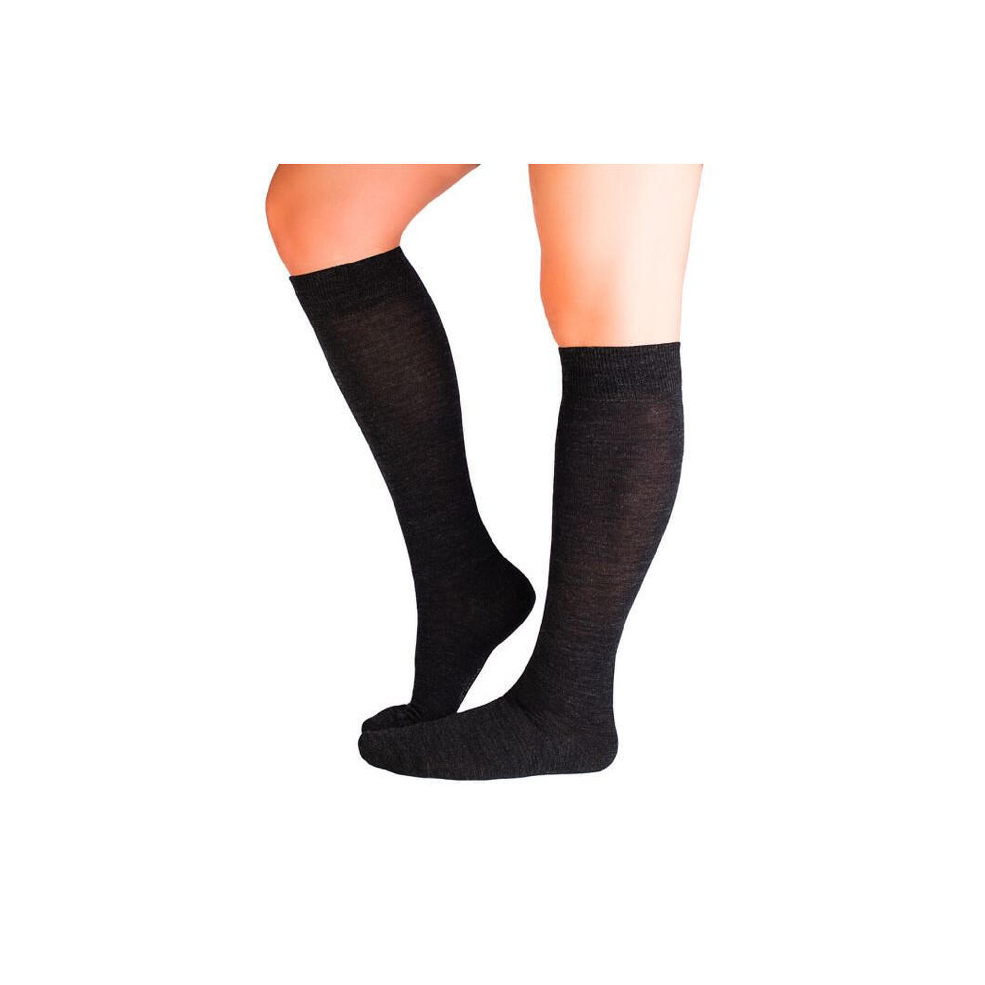 Sosete antibacteriene lungi 3/4 din lana merino Fine Anthracite, 35-38 EU