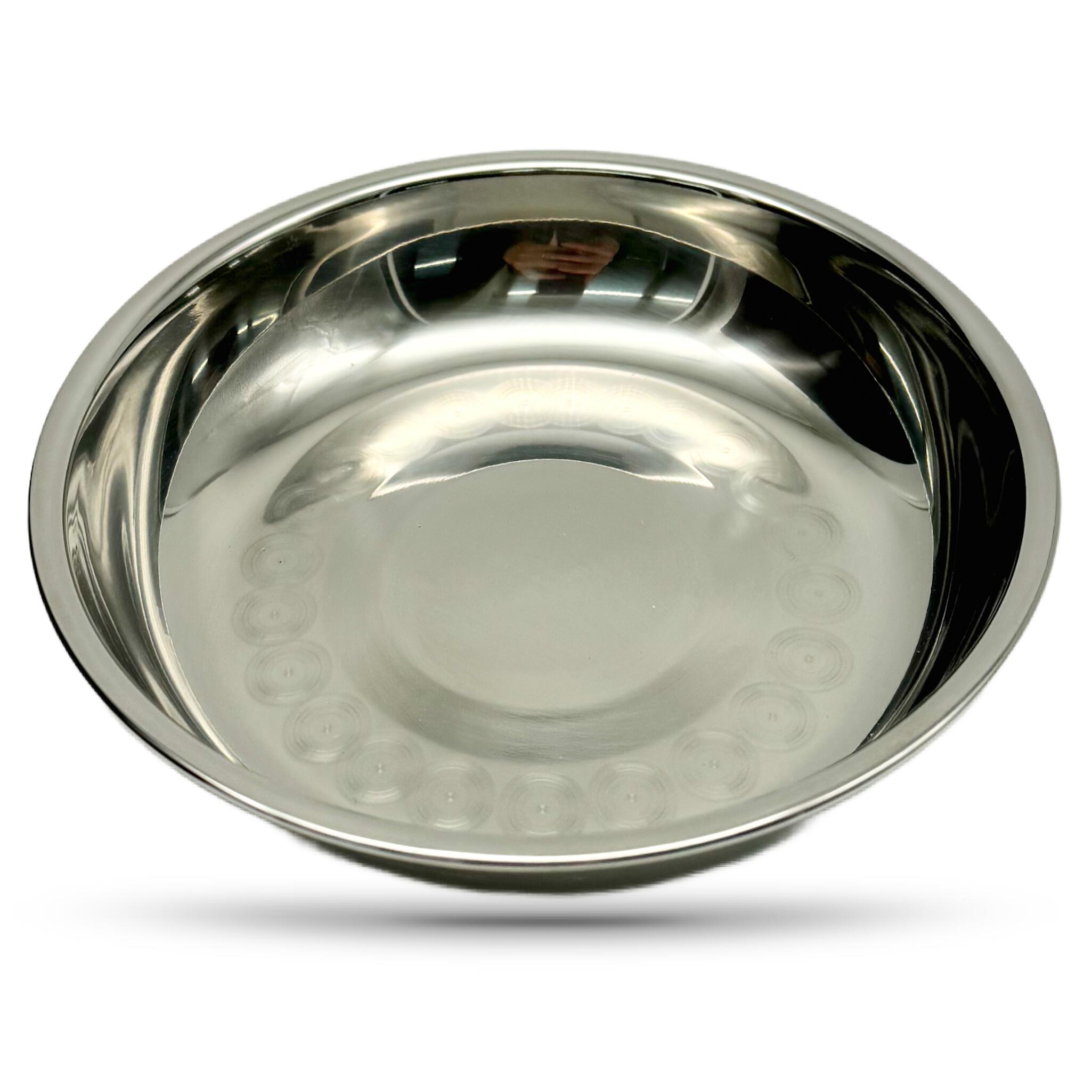 Edelstahl Teller 2 Pack 17 cm D für Suppen, Speisen und Salate 90 g 2/5