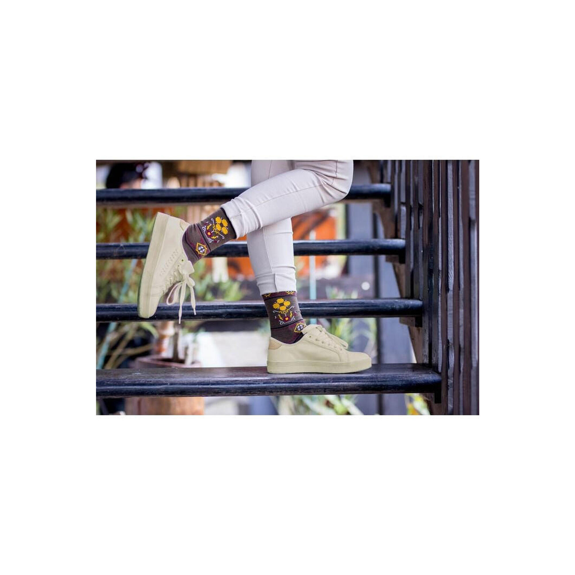 Sosete antibacteriene din lana merino Ethno Fine Light Brown, 43-46 EU