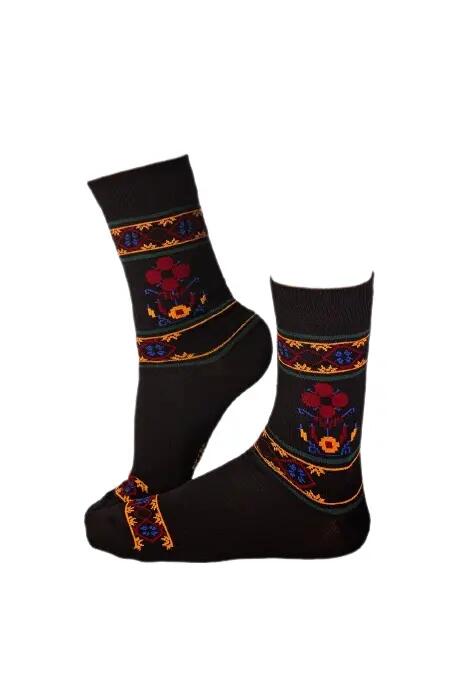 Sosete antibacteriene din lana merino Ethno Fine Black, 43-46 EU 2/3