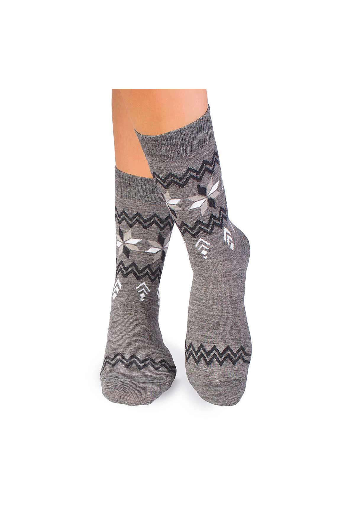 Sosete antibacteriene din lana merino Snow Gri, 35-38 EU