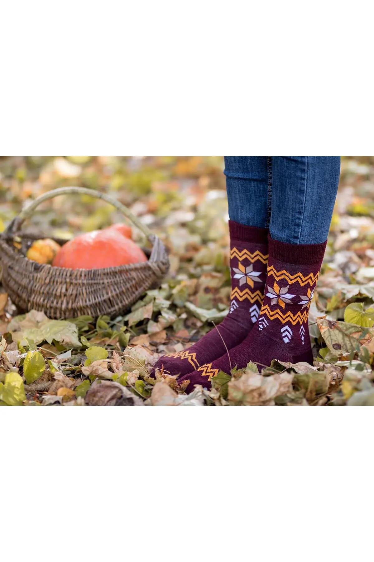 Sosete antibacteriene din lana merino Snow Bordo, 39-42 EU 3/3
