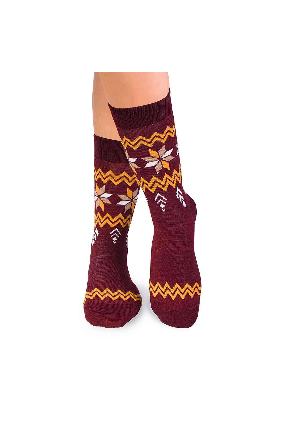 Sosete antibacteriene din lana merino Snow Bordo, 39-42 EU