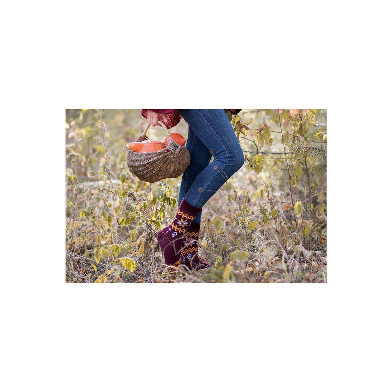 Sosete antibacteriene din lana merino Snow Bordo, 35-38 EU