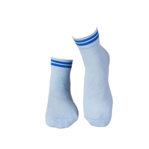 Sosete bumbac organic albastre cu 2 dungi albastru inchis Active Day, 35-38 EU