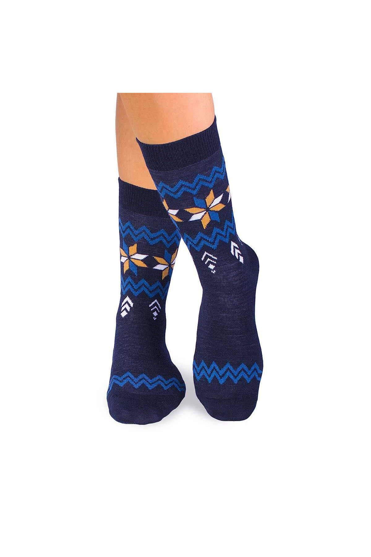 Sosete antibacteriene din lana merino Snow Albastru inchis, 43-46 EU