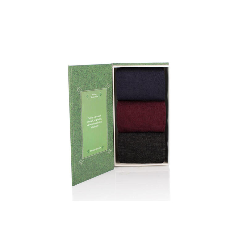 Sosete 3/4 Fine din lana Merino Luxury Box 3 buc., 39-42 EU