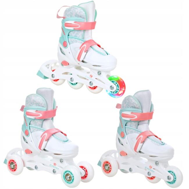 CROXER Patines Ajustable 3en1 Rueda Inez Menta/Blanco