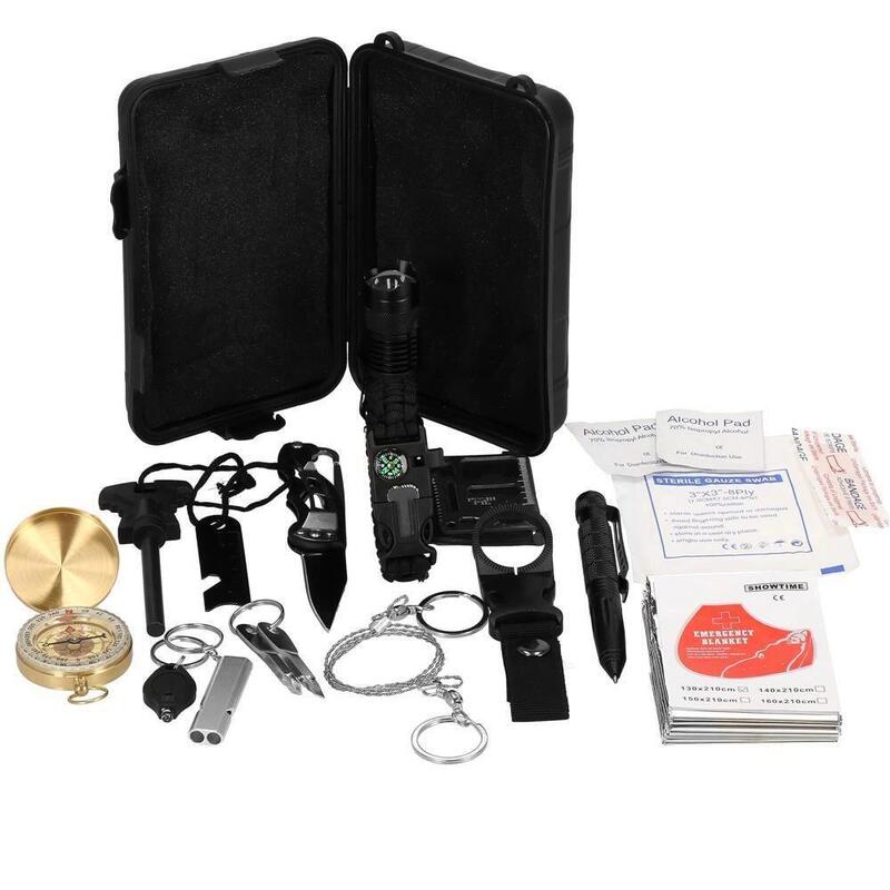 Kit supravietuire, multifunctional, cu trusa, set 19 piese, 20x11x5 cm, Springos