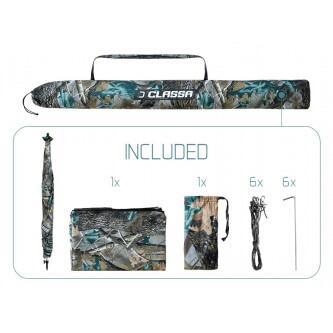 Umbrelă cu perete Delphin CLASSA CAMO, 250 cm, snururi + cuie fixare, husa