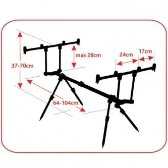 Rodpod lansete, Baracuda RP09, 4 posturi 2/7