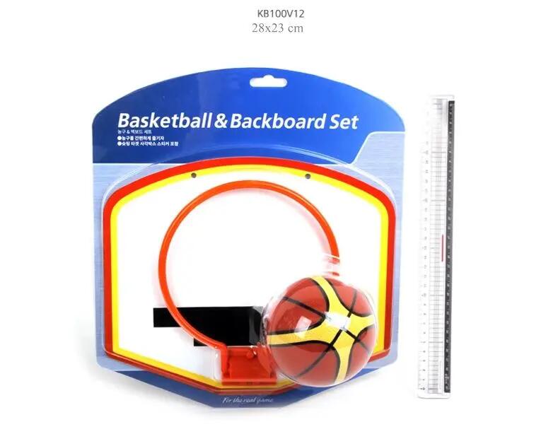 MiniBasketballkorbSet Damen und Herren Weiß/Braun Einheitsgröße 7/7