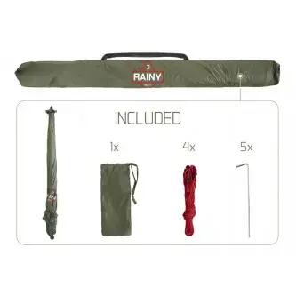 Umbrelă Delphin RAINY, diagonala 250 cm, verde, husa transport, corzi si cuie 6/6