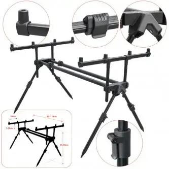 Rodpod lansete Baracuda RP12, 4 posturi, negru 2/7