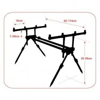 Rodpod lansete Baracuda RP12, 4 posturi, negru 7/7