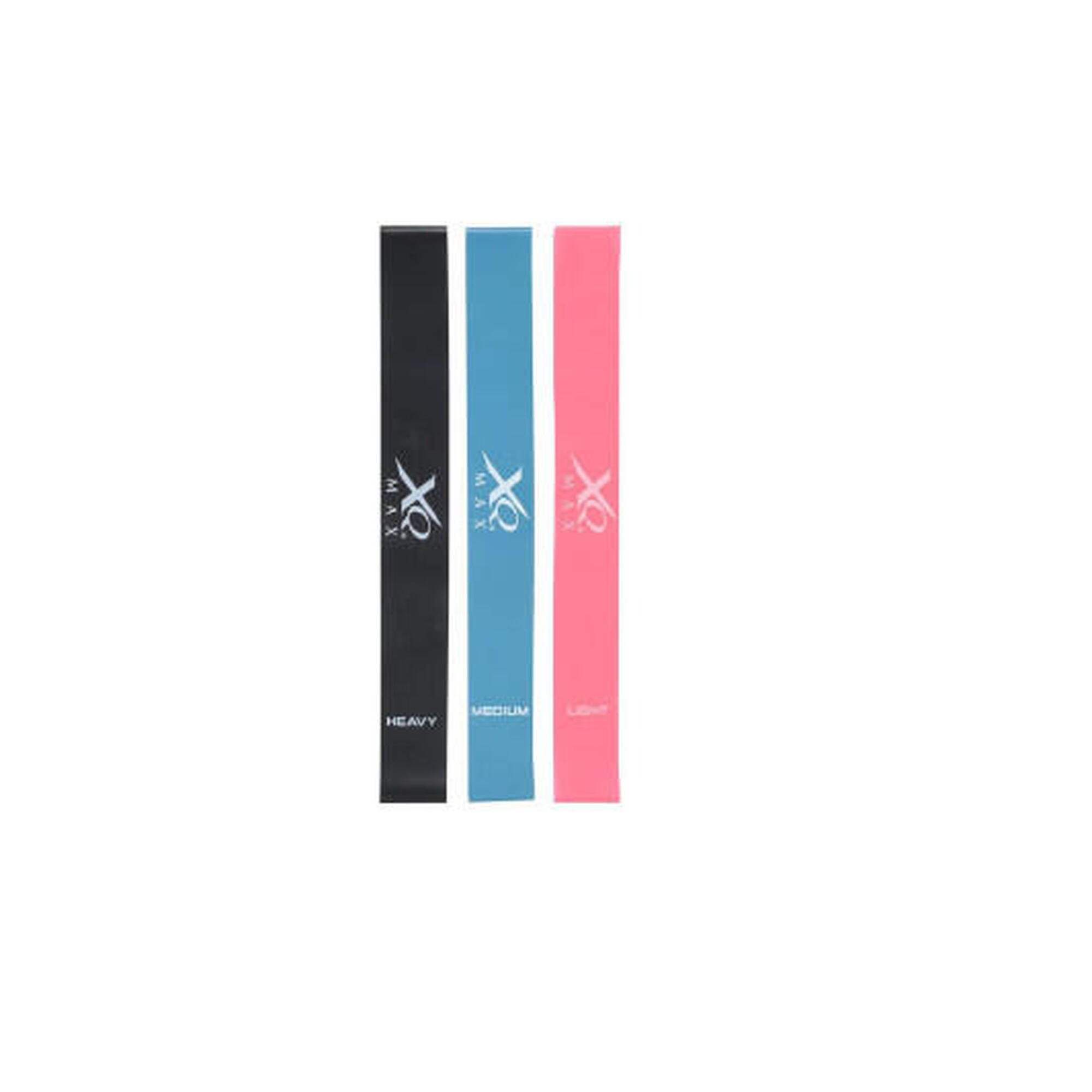 Set 3 benzi elastice XQ Max pentru gimnastica, Multicolor