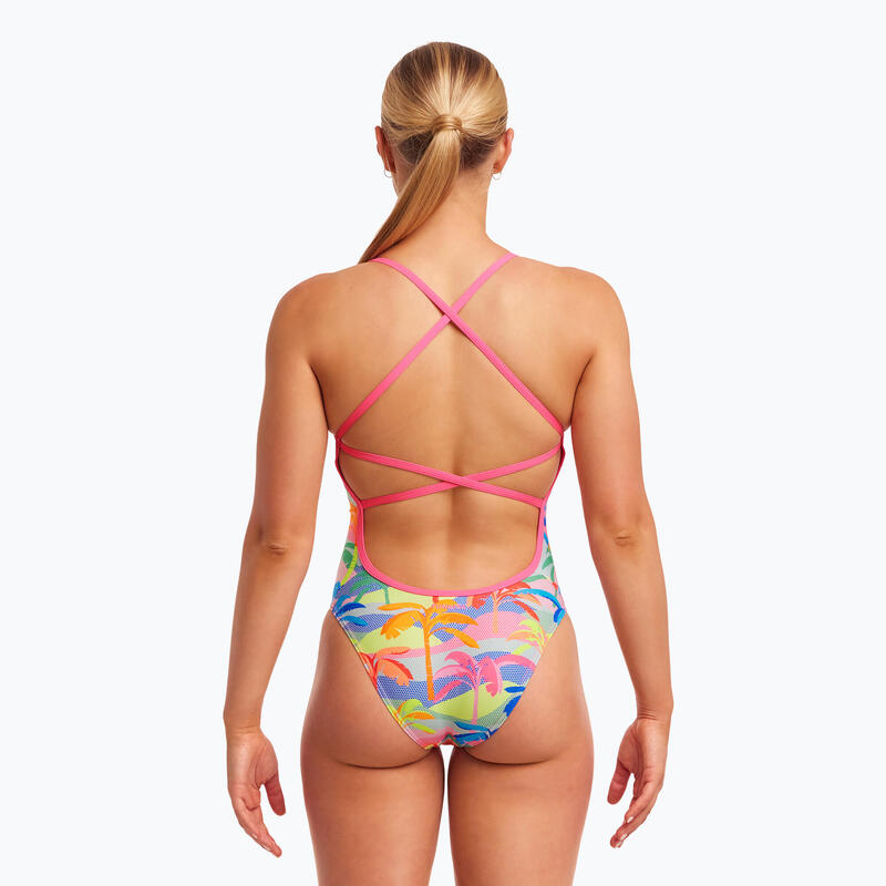 Funkita Dames Badpak Strapped In One Piece Poka Palm