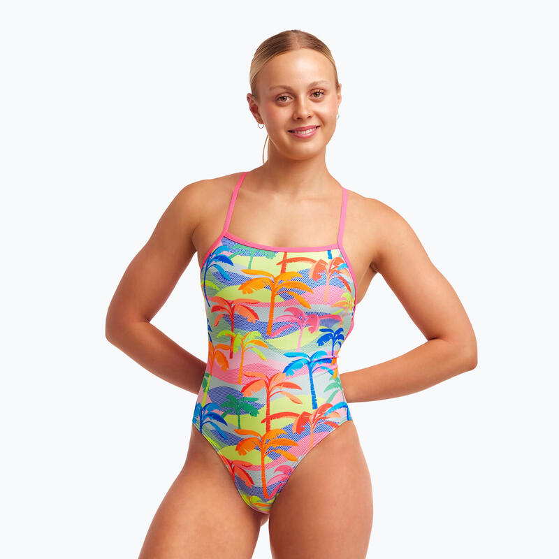 Funkita Dames Badpak Strapped In One Piece Poka Palm