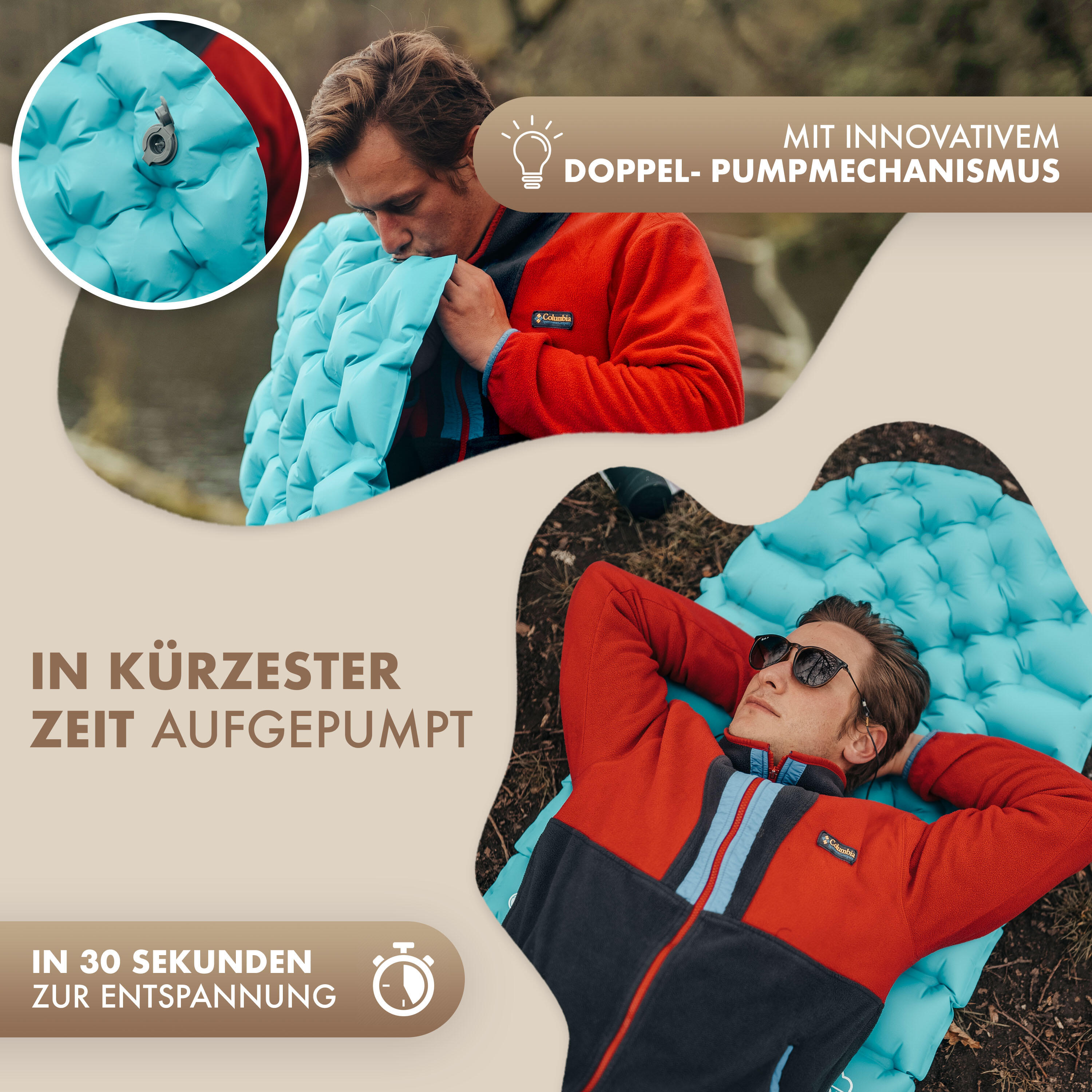 Naturbummler ® Camping Isomatte Outdoor 195x56cm [Co2-Neutral] inkl. Tragetasche 5/8