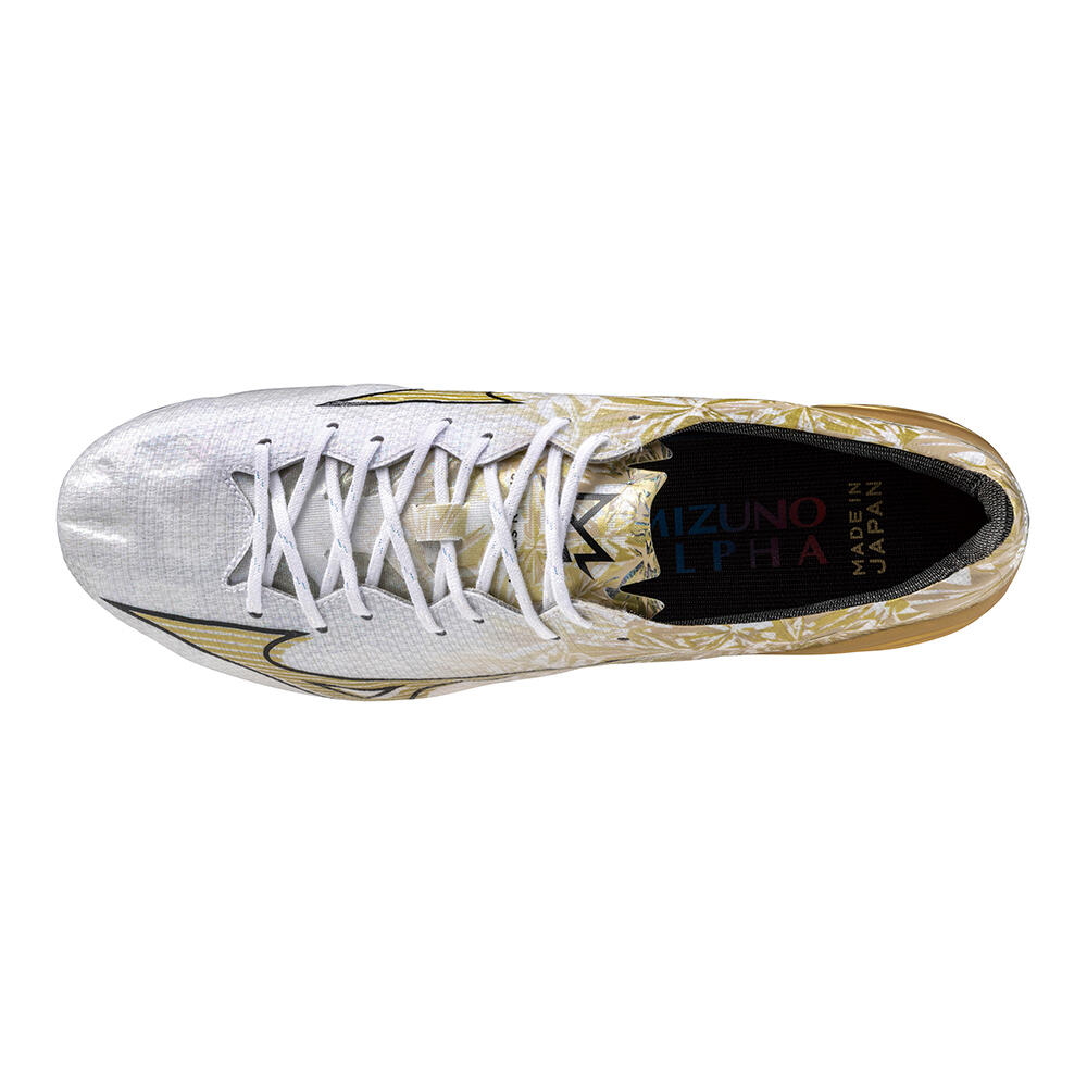 Mizuno Alpha Japan Mens White/Gold Football Boots | Decathlon