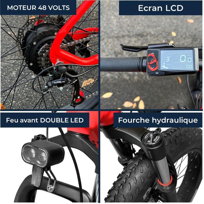 Vélo Électrique YEEP.ME HOLIDAY Bleu 26’’ Fatbike 48V Batt 643Wh Freins Hydrau