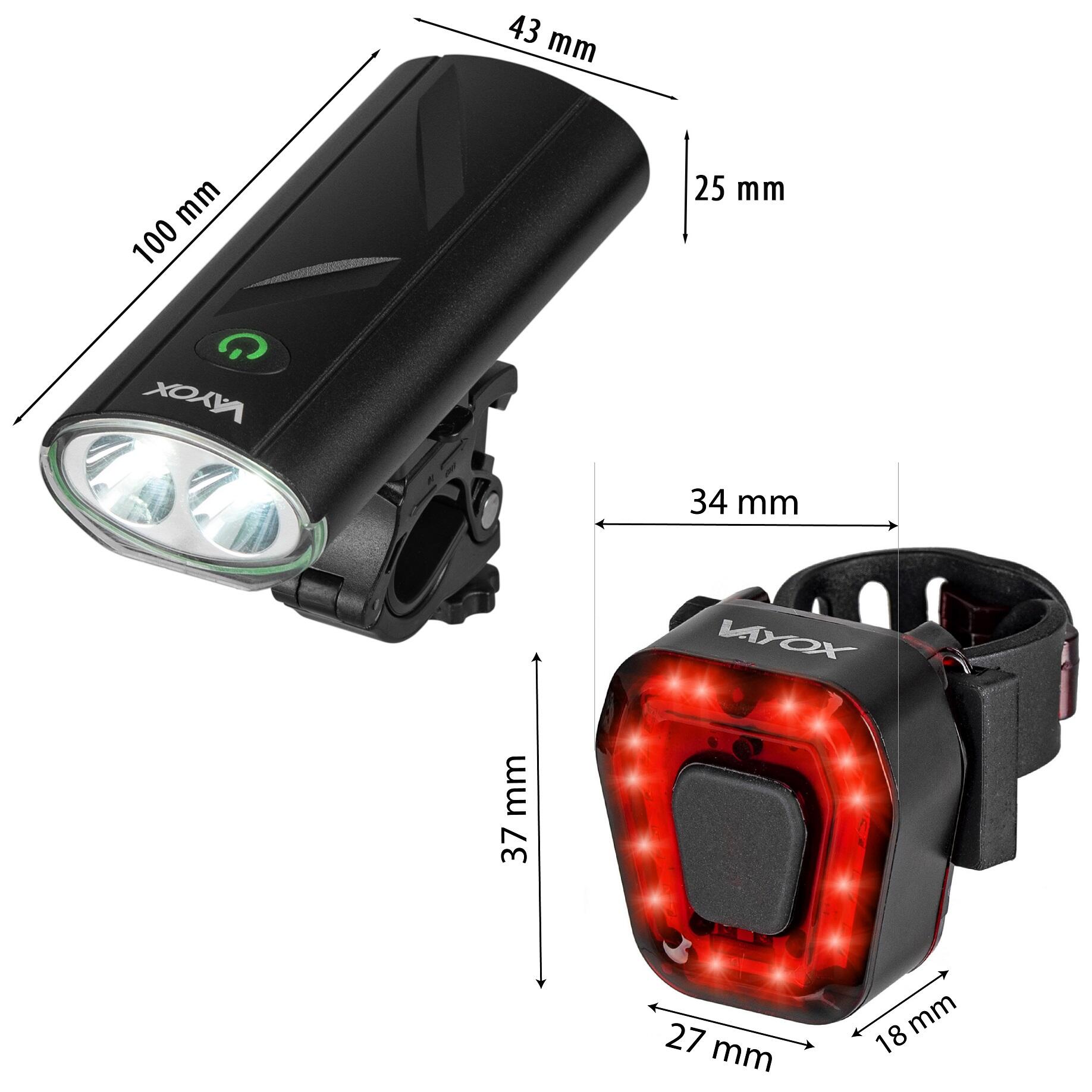 Set di luci per bici VAYOX VA0111 + VA0048 anteriore e posteriore 5/7