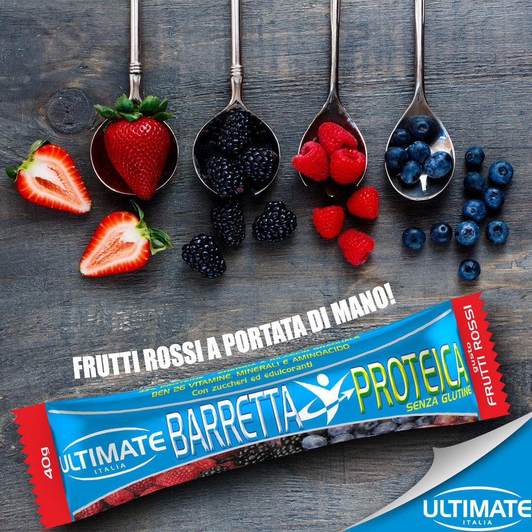 Integratore alimentare - BARRETTA PROTEICA FRUTTI ROSSI - 40g 5/6
